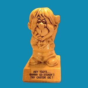 Vintage 1972 Paula Sillisculpt Figurine "Try Castor Oil" W-305 MISSING RING